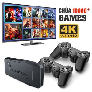 Máy Chơi Game Stick 4k HDMI 64GB 10.000 Trò Máy Chơi Game Cầm Tay Không Dây Tay Cầm Đôi Trò Chơi TV PS1/GBA/GBC-BH