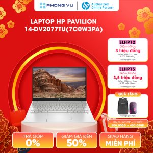 [Voucher 12% max 3TR] Laptop HP Pavilion 14-dv2077TU (7C0W3PA) (i5-1235U) (Bạc) – Bảo hành 12 tháng