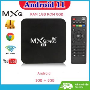 tv box android mxq pro 4k 5g, 1GB + 8GB Máy Phát Đa Phương Tiện 4 Nhân 4K HD 3D Loại giao diện USB/WIFI/HDMI/AV/giao diện mạng/khe đọc thẻ tất cả trong một RAM kép Wi-Fi Android 1GB ROM 8GB