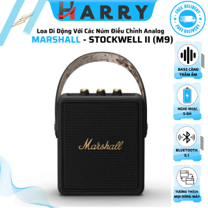 Loa Bluetooth Marshall STOCKWELL II + MIC (M9) . Di Động công nghệ Bluetooth v5.0 thiết kế với các núm điều chỉnh analog ở mặt trên của loa chỉnh thông số bass/treble…vv – HARRY MALL