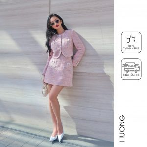 Chỉ 15-19/01 Voucher 15% Set Áo khoác và chân Váy Áo khoác vải tuýt Amelia HƯƠNG BOUTIQUE BSVEST06