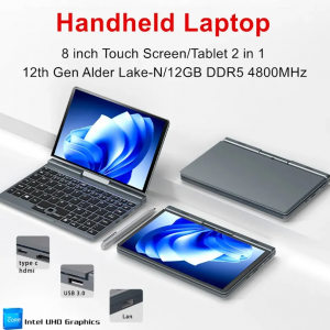 Crelander P8 Pocket mini Chiếc laptop mini màn hình 8 inch sử dụng Chip thế hệ 12 intel N100