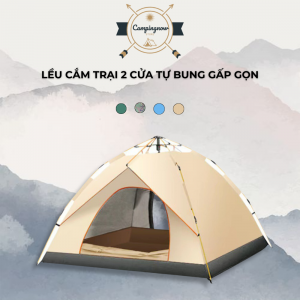 Lều Gấp Gọn Tự Bung Tiện Lợi, Cắm Trại Dành Cho 3-4 Người Chống Nước, Camping, Du Lịch Màu Trắng GoVcamp