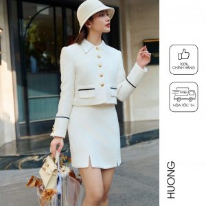 Chỉ 15-19/01 Voucher 15% Set Áo khoác và chân váy Georgia Tweed Jacket HƯƠNG BOUTIQUE BSVEST04