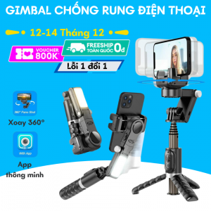 Gậy chụp ảnh chống rung gimbal điện thoại Q18, Gimbal điện thoại giá rẻ, Gymbal quay video chống rung chính hãng, Gimball có đèn LED xoay 360 độ