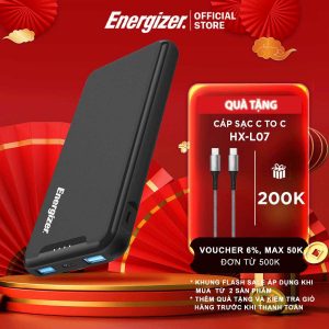 Sạc dự phòng Energizer 10000mAh UE10052PQ – 3 cổng sạc tiện lợi, tích hợp sạc nhanh 2 chiều – Hàng chính hãng, bảo hành 2 năm 1 đổi 1