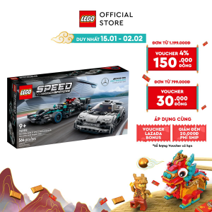 LEGO Speed Champions 76909 Đồ Chơi Lắp Ráp Siêu Xe Mercedes-AMG F1 W12 E Performance & Mercedes-AMG Project One (564 chi tiết)