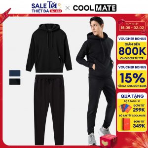 [TẶNG QUÀ ĐƠN 299K]Set đồ thu đông Áo Hoodie và Quần nỉ Essentials giữ nhiệt tốt, chống nhăn, hạn chế xù lông – Thương hiệu Coolmate