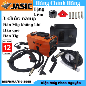 Máy hàn Mig 3 chức năng MIG/MMA/TIG – 200B ( Tặng thêm cuộn dây, Ke góc nam châm, 5 béc hàn trị giá 200k)