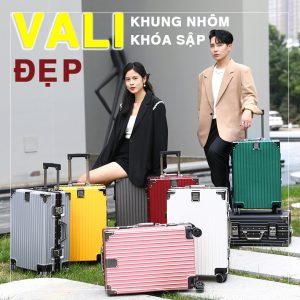 HOÀN TIỀN 15% – Vali khung nhôm khóa cao cấp – chống phá trộm size 20 – 24 inch – cho chuyến du lịch thêm tiện ích sang chảnh.