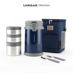 Bộ hộp cơm giữ nhiệt Lock&Lock Easy Carry – LHC8039 – đính kèm bộ dưỡng sức và túi đựng. Nhóm 1 hộp 720ml+ 2 hộp 420ml – Hàng chính hãng