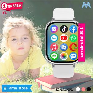 Đồng hồ Thông minh Trẻ em Học sinh Lắp Sim Kết nối Wifi 4G Bluetooth có ZaloYoutube Messenger TikTok AMA Watch HW13 Pro